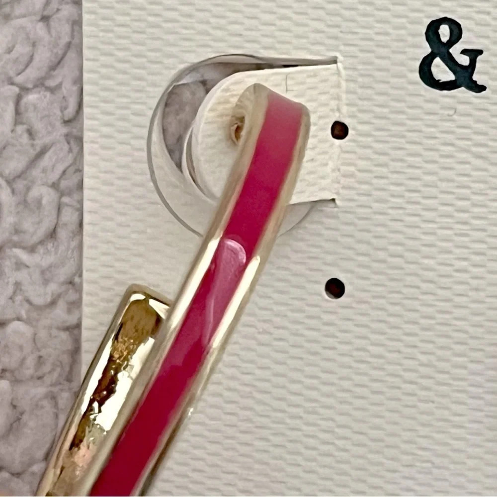 Crown & Ivy Gold-Tone and Red Hoop Earrings - Picture 3 of 5